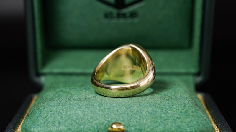 Hand Engraved Oval Signet Ring(K18YG) 「TMW＋メジャー＋針と糸」＋「AM」_15