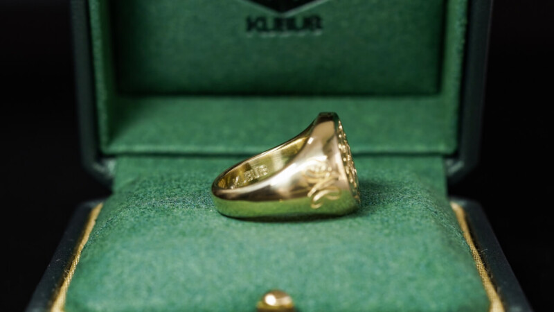 Hand Engraved Oval Signet Ring(K18YG) 「TMW＋メジャー＋針と糸」＋「AM」_18