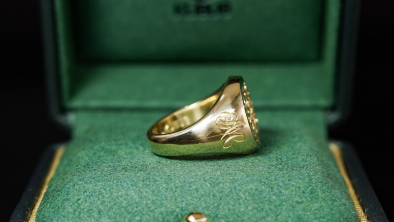 Hand Engraved Oval Signet Ring(K18YG) 「TMW＋メジャー＋針と糸」＋「AM」_17