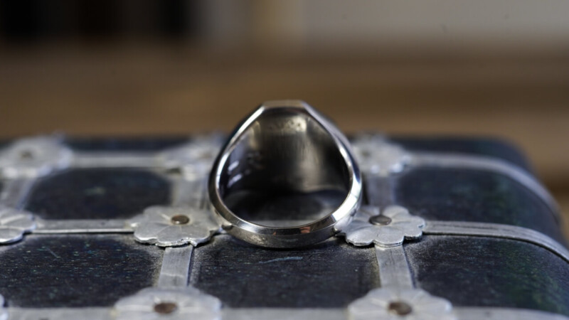 Hand Engraved Octagon Signet Ring(K18WG)「曹」(裏面彫刻:「Z、R」)_8 Hand Engraved Octagon Signet Ring(K18WG)「曹」(裏面彫刻:「Z、R」)_8