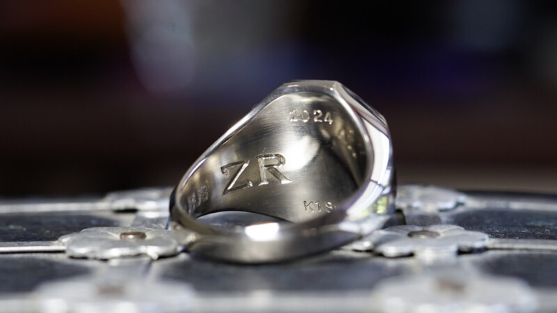 Hand Engraved Octagon Signet Ring(K18WG)「曹」(裏面彫刻:「Z、R」)_10 Hand Engraved Octagon Signet Ring(K18WG)「曹」(裏面彫刻:「Z、R」)_10