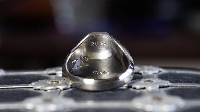 Hand Engraved Octagon Signet Ring(K18WG)「曹」(裏面彫刻:「Z、R」)_9 Hand Engraved Octagon Signet Ring(K18WG)「曹」(裏面彫刻:「Z、R」)_9
