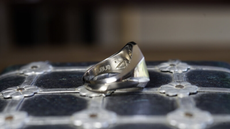 Hand Engraved Octagon Signet Ring(K18WG)「曹」(裏面彫刻:「Z、R」)_13 Hand Engraved Octagon Signet Ring(K18WG)「曹」(裏面彫刻:「Z、R」)_13