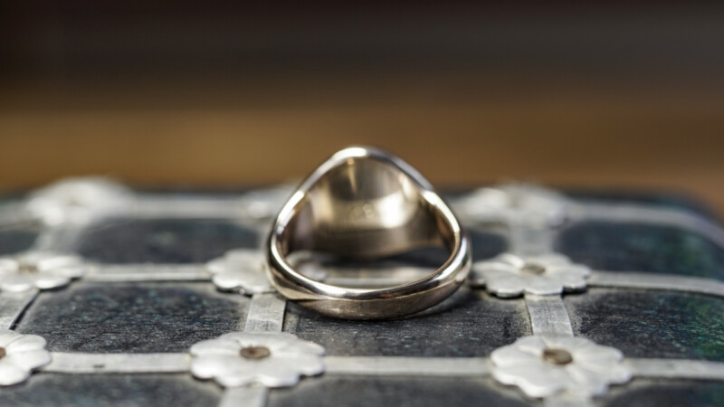 Hand Engraved Oval Signet Ring(K9YG)「TE」_6 Hand Engraved Oval Signet Ring(K9YG)「TE」_6