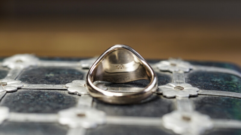 Hand Engraved Oval Signet Ring(K9YG)「TE」_7 Hand Engraved Oval Signet Ring(K9YG)「TE」_7