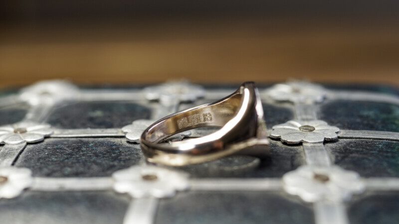 Hand Engraved Oval Signet Ring(K9YG)「TE」_8 Hand Engraved Oval Signet Ring(K9YG)「TE」_8