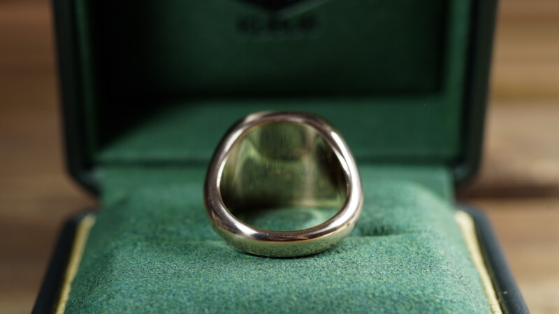 Hand Engraved Mellow Square Signet Ring(K10YG)「NCK＋錨」_9