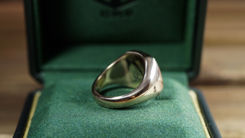 Hand Engraved Mellow Square Signet Ring(K10YG)「NCK＋錨」_11