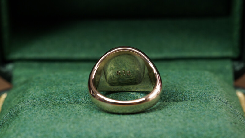Hand Engraved Circle Signet Ring(K10YG)「菊桃+椿+源氏車輪紋(お持ち込みデザイン)」_10 Hand Engraved Circle Signet Ring(K10YG)「菊桃+椿+源氏車輪紋(お持ち込みデザイン)」_10