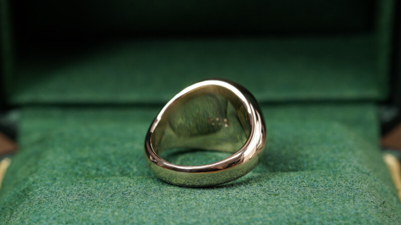 Hand Engraved Circle Signet Ring(K10YG)「菊桃+椿+源氏車輪紋(お持ち込みデザイン)」_11 Hand Engraved Circle Signet Ring(K10YG)「菊桃+椿+源氏車輪紋(お持ち込みデザイン)」_11