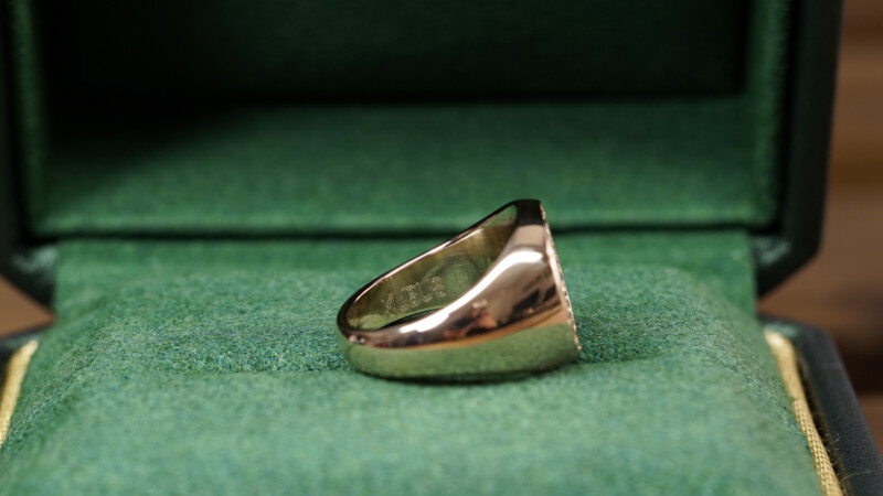 Hand Engraved Circle Signet Ring(K10YG)「菊桃+椿+源氏車輪紋(お持ち込みデザイン)」_12 Hand Engraved Circle Signet Ring(K10YG)「菊桃+椿+源氏車輪紋(お持ち込みデザイン)」_12