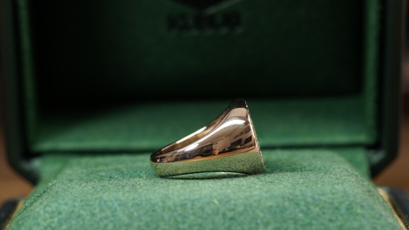 Hand Engraved Circle Signet Ring(K10YG)「菊桃+椿+源氏車輪紋(お持ち込みデザイン)」_13 Hand Engraved Circle Signet Ring(K10YG)「菊桃+椿+源氏車輪紋(お持ち込みデザイン)」_13