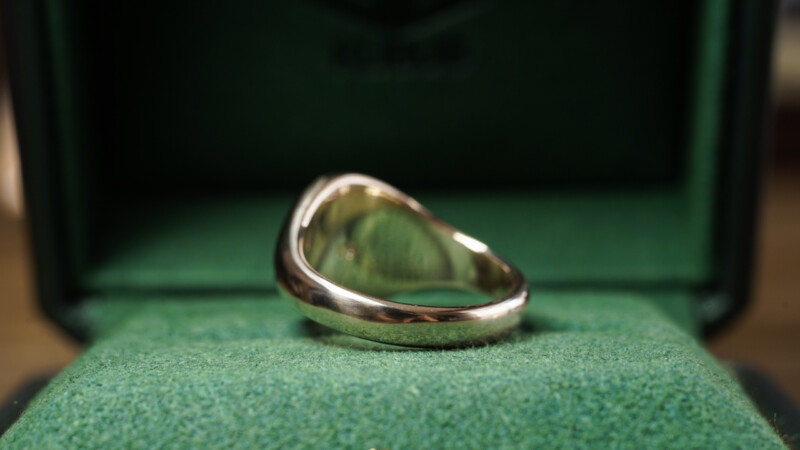 Hand Engraved Oval Signet Ring(K9YG)「TK」_6
