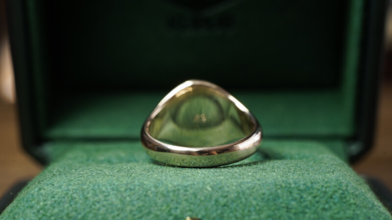 Hand Engraved Oval Signet Ring(K9YG)「TK」_7