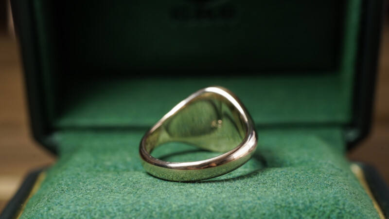 Hand Engraved Oval Signet Ring(K9YG)「TK」_8