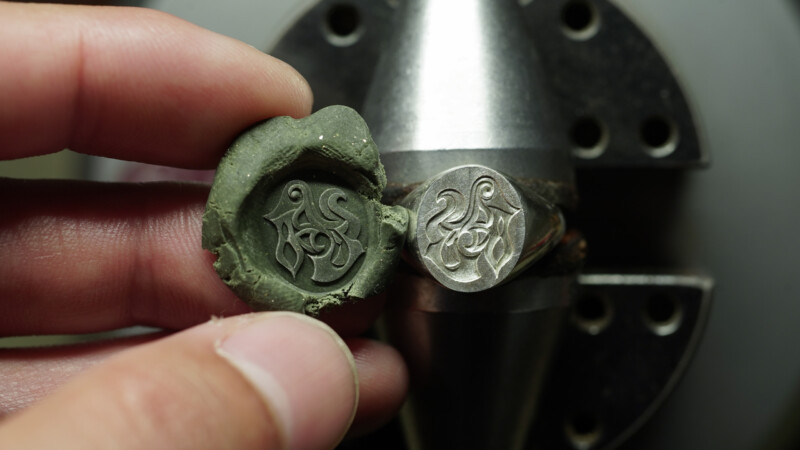 Hand Engraved Oval Signet Ring(Silver925)「Adamis」_12