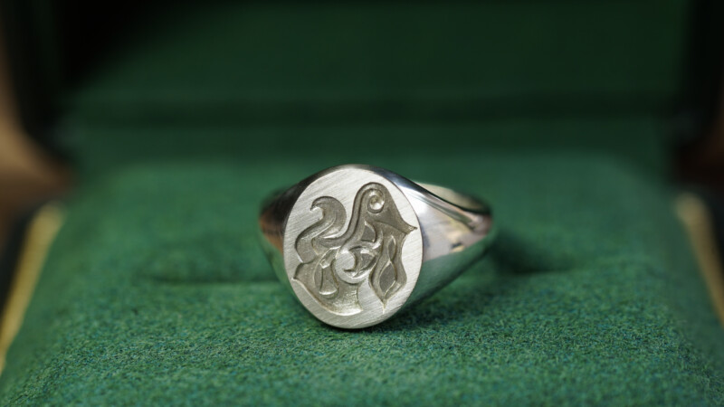 Hand Engraved Oval Signet Ring(Silver925)「Adamis」_3