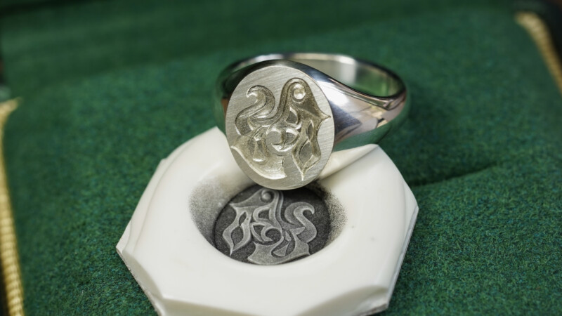Hand Engraved Oval Signet Ring(Silver925)「Adamis」_2