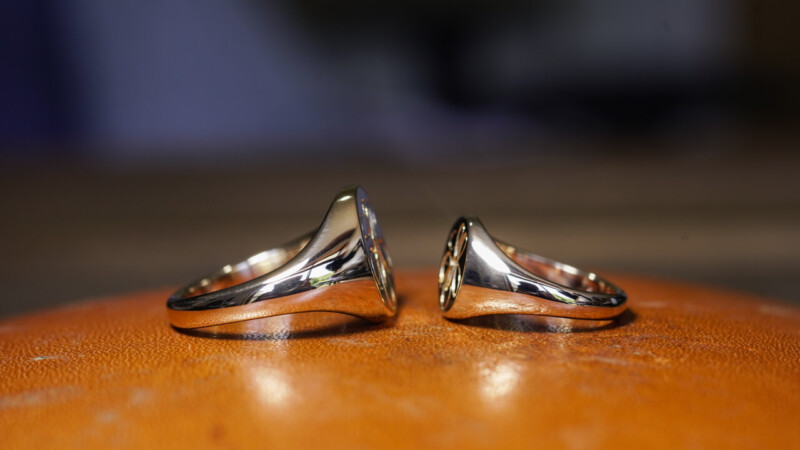 【Wedding Rings】Hand Engraved Oval Signet Rings(K10YG)「SA」_11