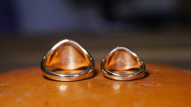 【Wedding Rings】Hand Engraved Oval Signet Rings(K10YG)「SA」_8