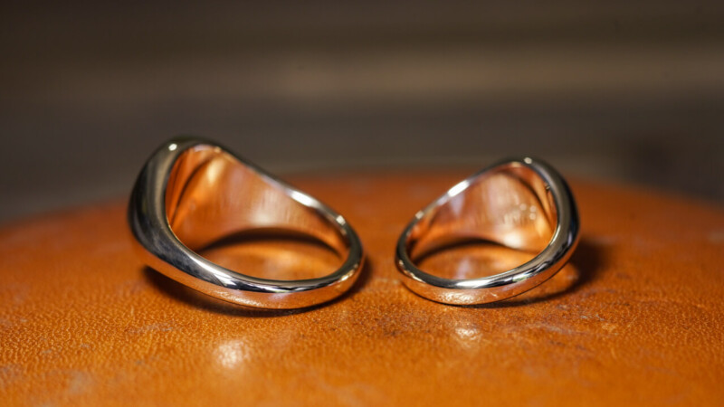 【Wedding Rings】Hand Engraved Oval Signet Rings(K10YG)「SA」_7