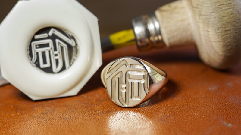 Hand Engraved Oval Signet Ring(K10YG) 「裕」_3 Hand Engraved Oval Signet Ring(K10YG) 「裕」_3