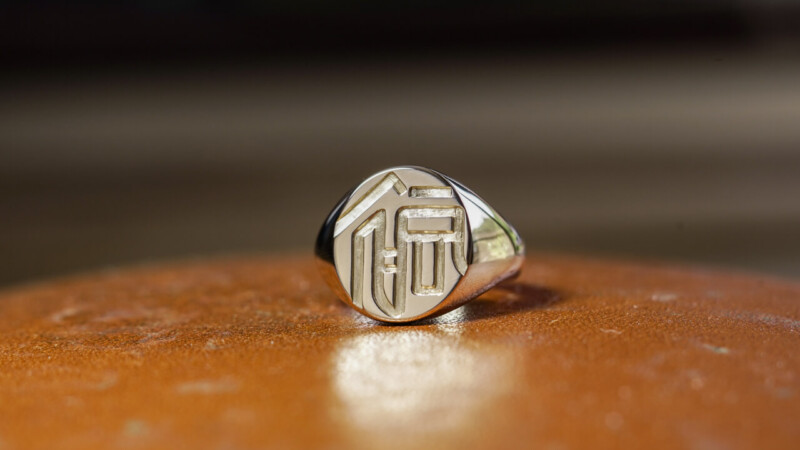 Hand Engraved Oval Signet Ring(K10YG) 「裕」_4 Hand Engraved Oval Signet Ring(K10YG) 「裕」_4