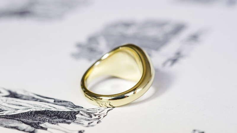 【Wedding Signet Rings】Hand Engraved Oval Signet Rings「TS」(Brass)_9 【Wedding Signet Rings】Hand Engraved Oval Signet Rings「TS」(Brass)_9