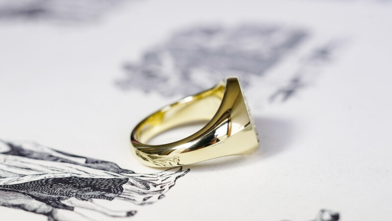 【Wedding Signet Rings】Hand Engraved Oval Signet Rings「TS」(Brass)_10 【Wedding Signet Rings】Hand Engraved Oval Signet Rings「TS」(Brass)_10
