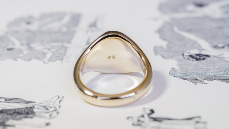 【Bespoke Order】Hand Engraved Oval Signet Ring(9ct Yellow Gold)「YAI」_10 【Bespoke Order】Hand Engraved Oval Signet Ring(9ct Yellow Gold)「YAI」_10