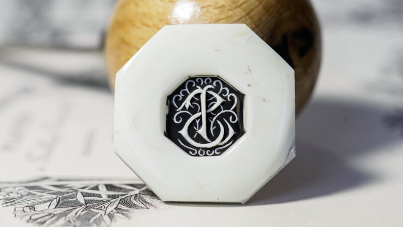 【Semi-custom made】Hand Engraved Octagon Signet Ring(18ct Yellow Gold(K18YG)) 「SJ,模様」_12