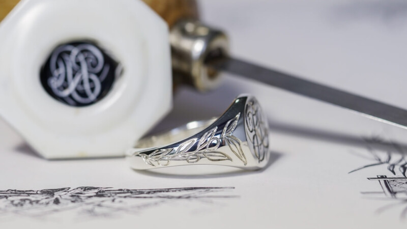 【Bespoke Order】Hand Engraved Mini Oval Signet Ring(Sv925) 「RH,Olive motif」_4 【Bespoke Order】Hand Engraved Mini Oval Signet Ring(Sv925) 「RH,Olive motif」_4