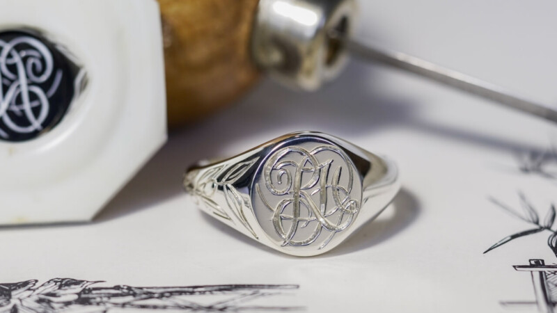 【Bespoke Order】Hand Engraved Mini Oval Signet Ring(Sv925) 「RH,Olive motif」_2 【Bespoke Order】Hand Engraved Mini Oval Signet Ring(Sv925) 「RH,Olive motif」_2