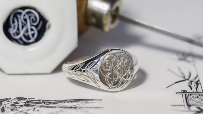 【Bespoke Order】Hand Engraved Mini Oval Signet Ring(Sv925) 「RH,Olive motif」_3 【Bespoke Order】Hand Engraved Mini Oval Signet Ring(Sv925) 「RH,Olive motif」_3