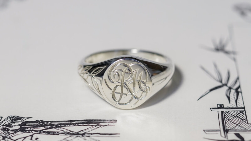 【Bespoke Order】Hand Engraved Mini Oval Signet Ring(Sv925) 「RH,Olive motif」_5 【Bespoke Order】Hand Engraved Mini Oval Signet Ring(Sv925) 「RH,Olive motif」_5