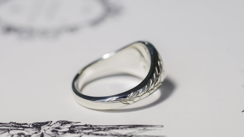 【Bespoke Order】Hand Engraved Mini Oval Signet Ring(Sv925) 「RH,Olive motif」_12 【Bespoke Order】Hand Engraved Mini Oval Signet Ring(Sv925) 「RH,Olive motif」_12