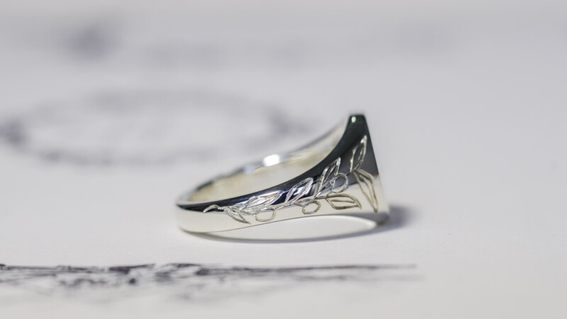【Bespoke Order】Hand Engraved Mini Oval Signet Ring(Sv925) 「RH,Olive motif」_13 【Bespoke Order】Hand Engraved Mini Oval Signet Ring(Sv925) 「RH,Olive motif」_13