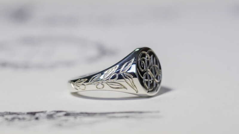 【Bespoke Order】Hand Engraved Mini Oval Signet Ring(Sv925) 「RH,Olive motif」_14 【Bespoke Order】Hand Engraved Mini Oval Signet Ring(Sv925) 「RH,Olive motif」_14