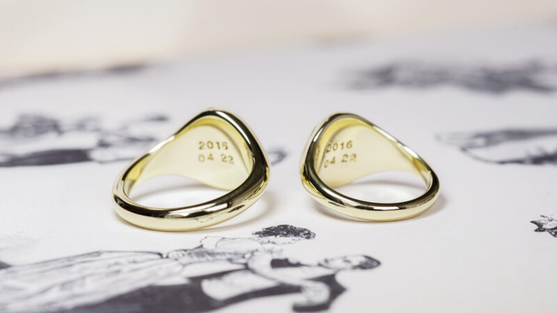 【Pair Signet Rings】Hand Engraved Oval Signet Rings「SR」(Brass)_6 【Pair Signet Rings】Hand Engraved Oval Signet Rings「SR」(Brass)_6