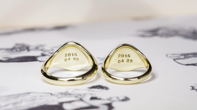 【Pair Signet Rings】Hand Engraved Oval Signet Rings「SR」(Brass)_7 【Pair Signet Rings】Hand Engraved Oval Signet Rings「SR」(Brass)_7