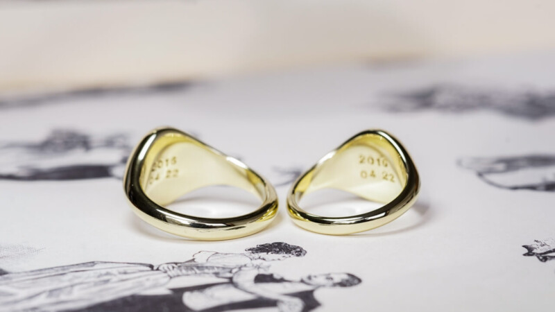 【Pair Signet Rings】Hand Engraved Oval Signet Rings「SR」(Brass)_8 【Pair Signet Rings】Hand Engraved Oval Signet Rings「SR」(Brass)_8