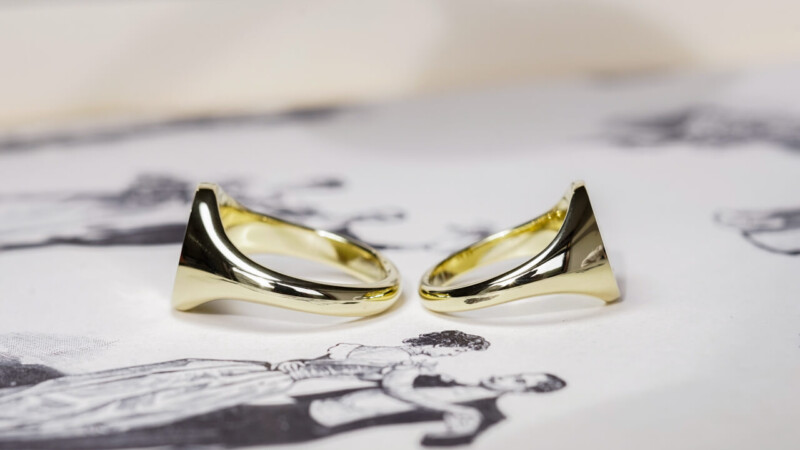【Pair Signet Rings】Hand Engraved Oval Signet Rings「SR」(Brass)_10 【Pair Signet Rings】Hand Engraved Oval Signet Rings「SR」(Brass)_10