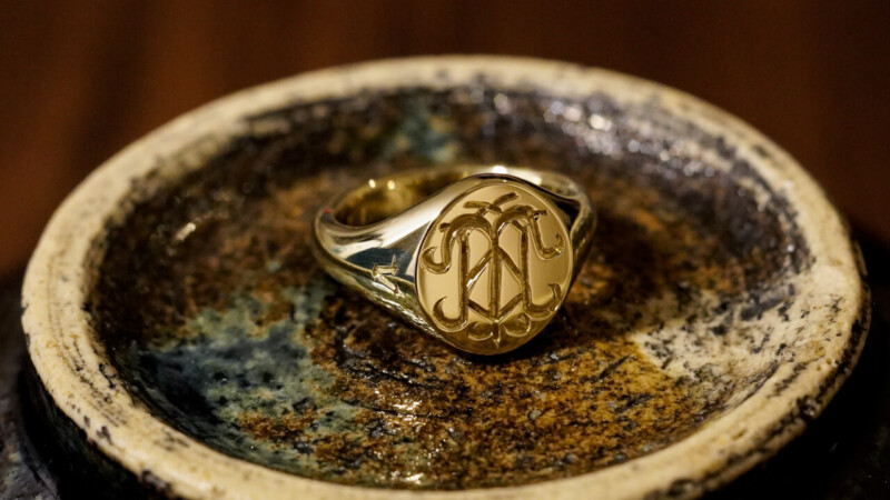 【Semi-custom made】The My Way×KUBUS Hand Engraved Oval Signet Ring(Brass) TMW