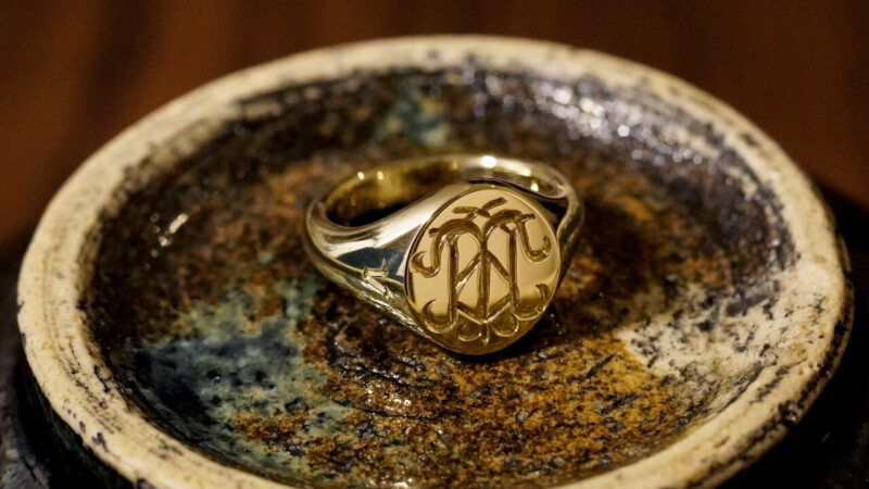 【Semi-custom made】The My Way×KUBUS Hand Engraved Oval Signet Ring(Brass) TMW2