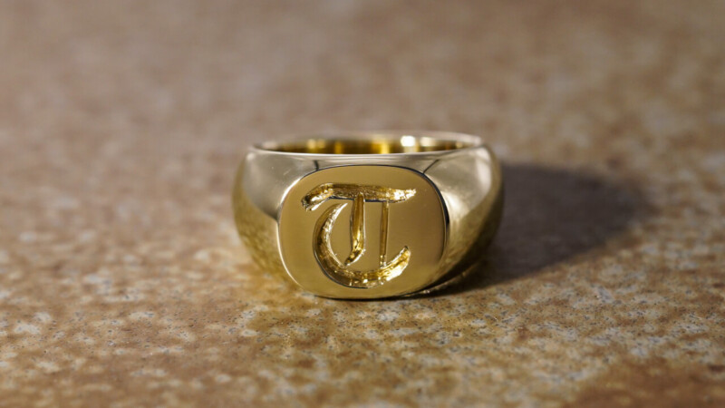 【Bespoke Order】Hand Engraved Classic Oval Square Signut Ring(Brass)T