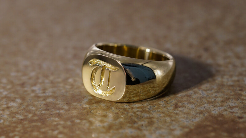 【Bespoke Order】Hand Engraved Classic Oval Square Signut Ring(Brass)T_3