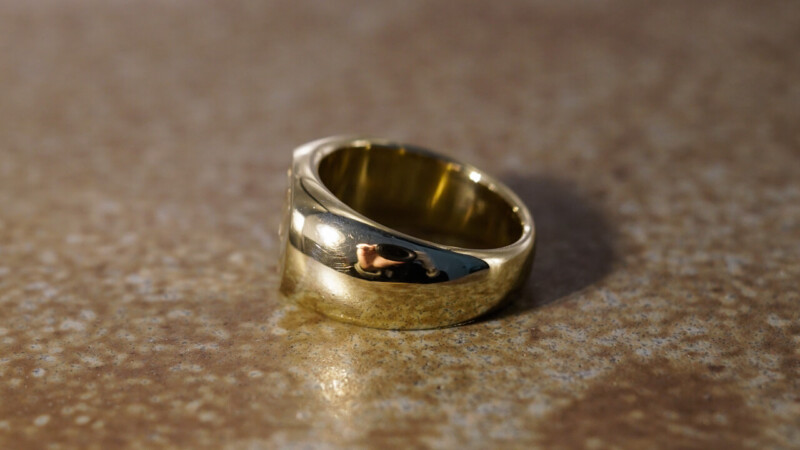 【Bespoke Order】Hand Engraved Classic Oval Square Signut Ring(Brass)T_4