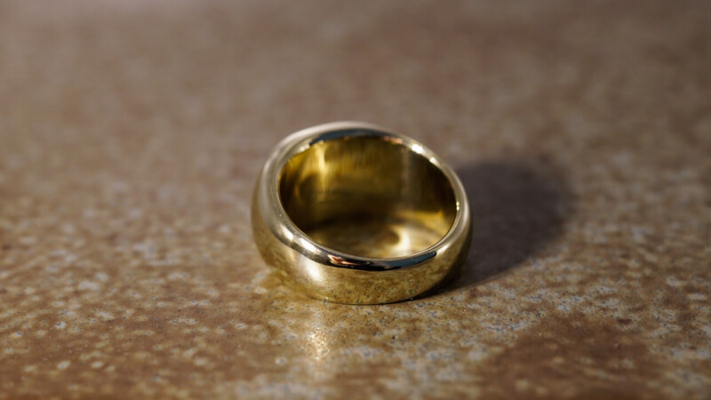 【Bespoke Order】Hand Engraved Classic Oval Square Signut Ring(Brass)T_5