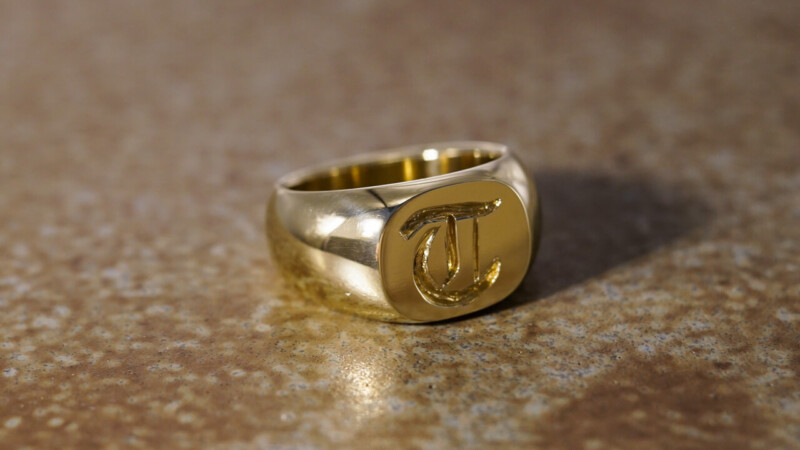 【Bespoke Order】Hand Engraved Classic Oval Square Signut Ring(Brass)T_10