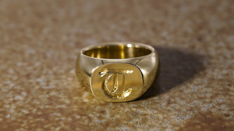 【Bespoke Order】Hand Engraved Classic Oval Square Signut Ring(Brass)T_11